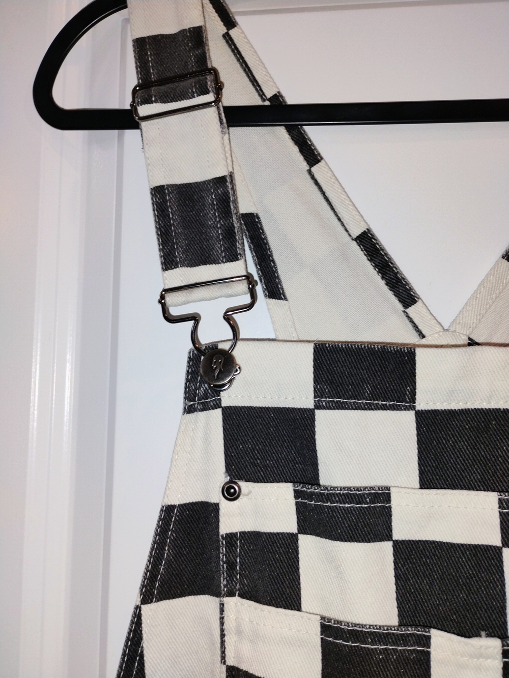 Retro Checkerboard Overalls Plaid 90s  Festival Grunge Punk Bib Jumpsuit Large - Picture 4 of 9